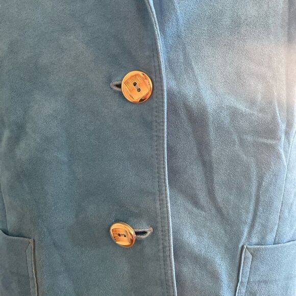 Roth Le Cover Women Suede Baby Blue Blazer - Size XL - Picture 2 of 11